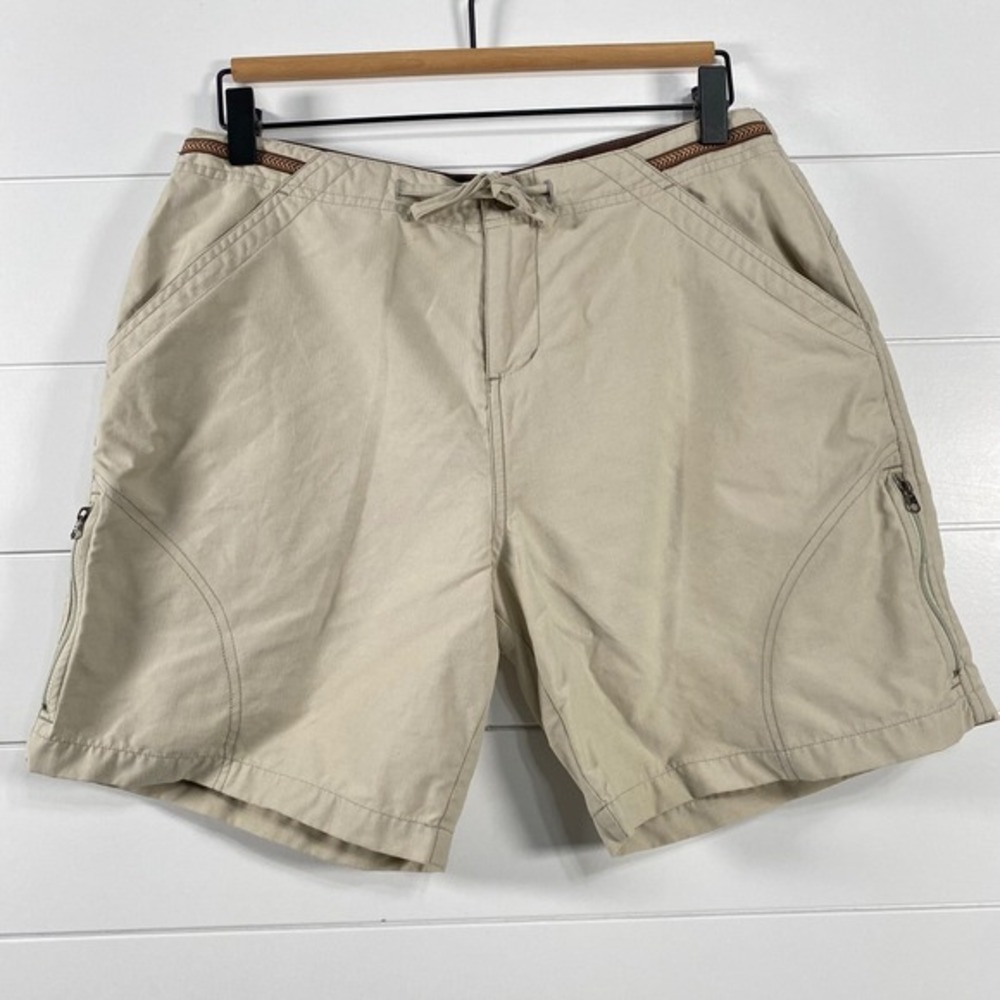 Kuhl Womens Kurve Splash Shorts sz M Tan 7" Inseam Cargo KuhlDry Hiking‎ Outdoor